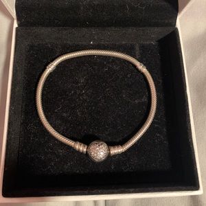Pandora Moments Sparkling Heart Clasp Bracelet